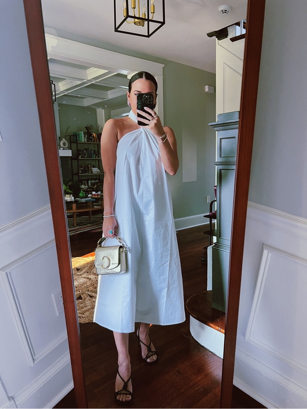 Anine Bing Cosette White Midi Halter Dress Bridal Amalfi Coast XS